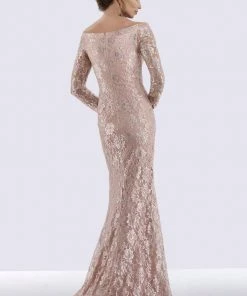 Feriani Couture - 18727 Floral Lace Off-Shoulder Sheath Dress