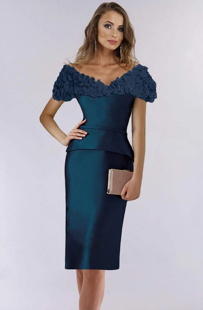 Feriani Couture - 18750 Ruffle Neck And Sleeves Cocktail Dress 5 Feriani Couture - 18750 Ruffle Neck And Sleeves Cocktail Dress