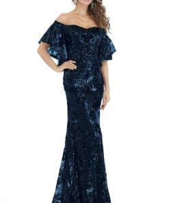 Feriani Couture - 18870 Sequin Embellished Off-Shoulder Dress