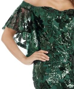 Feriani Couture - 18870 Sequin Embellished Off-Shoulder Dress