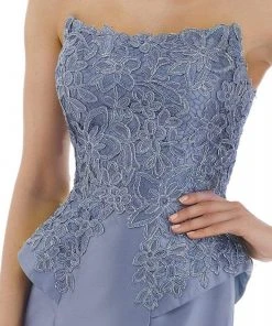 Feriani Couture - 18873 Strapless Embroidered Peplum Accent Gown 7 Feriani Couture - 18873 Strapless Embroidered Peplum Accent Gown