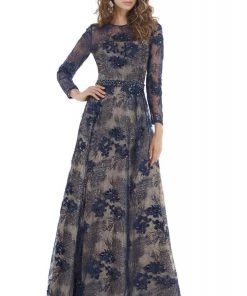 Feriani Couture - 18876 Embellished Illusion Jewel A-Line Dress