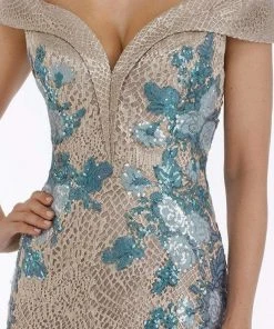 Feriani Couture - 18901 Sequin-Ornate Metallic Mermaid Gown 7 Feriani Couture - 18901 Sequin-Ornate Metallic Mermaid Gown