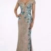 Feriani Couture - 18901 Sequin-Ornate Metallic Mermaid Gown