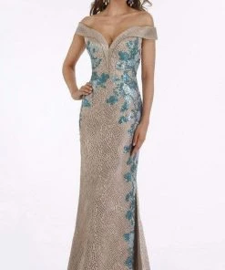 Feriani Couture - 18901 Sequin-Ornate Metallic Mermaid Gown