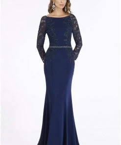 Feriani Couture - 18903 Embroidered Bateau Trumpet Dress