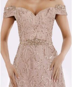 Feriani Couture - 18906 Embellished Plunging Off-Shoulder A-line Dress 7 Feriani Couture - 18906 Embellished Plunging Off-Shoulder A-line Dress