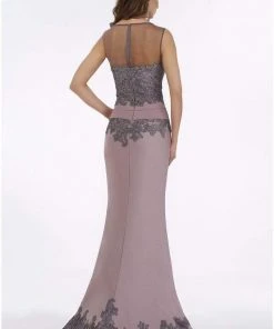 Feriani Couture - 18913 Floral Embroidered Sheer Bateau Mermaid Dress