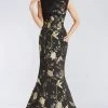 Feriani Couture - 18954 Floral Bateau Trumpet Evening Dress