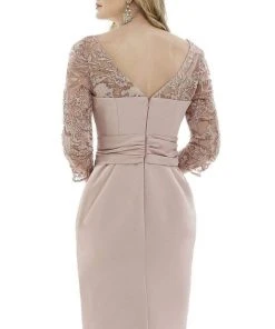 Feriani Couture - 20108 Lace Quarter Length Sleeve Fitted Dress