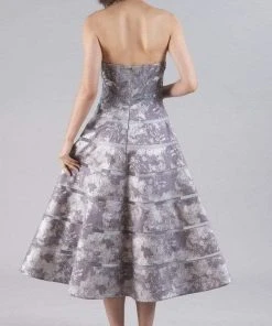 Feriani Couture - 20517 Tea Length Embroidered A-Line Dress