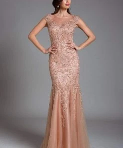 Feriani Couture - 26214 Beaded Illusion Trumpet Gown