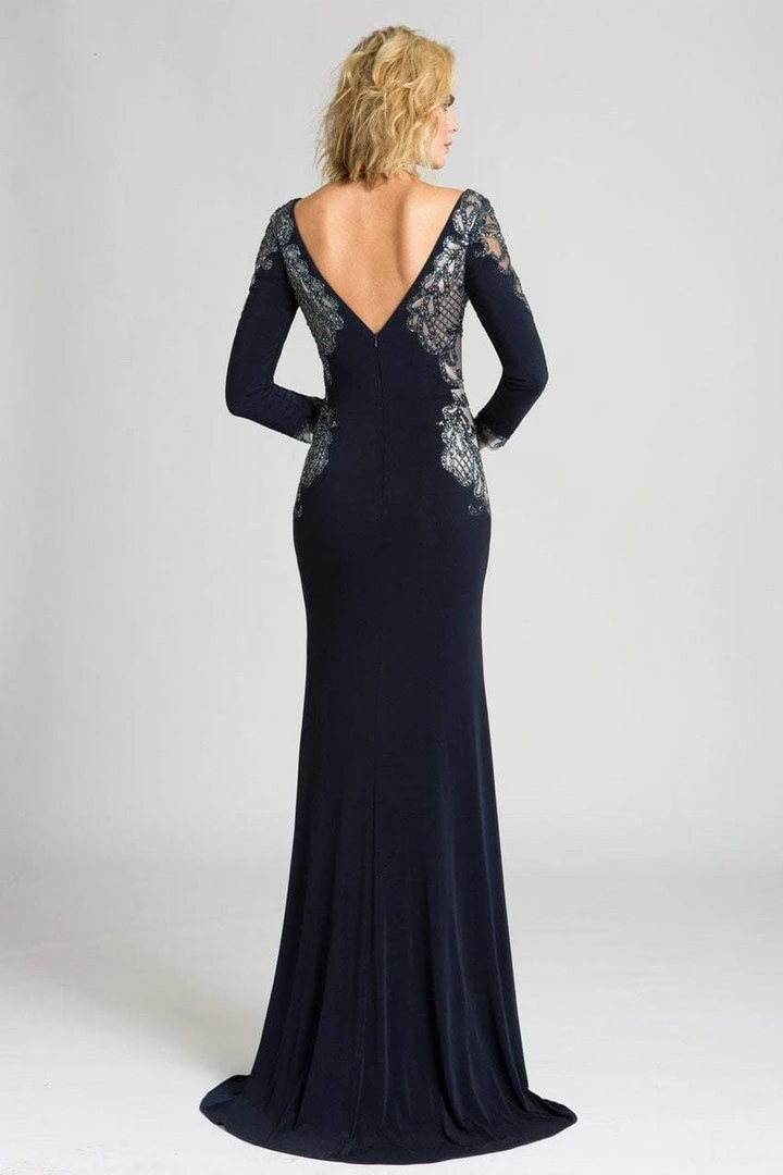 Feriani Couture - 26231 Embellished V-neck Dress 4 Feriani Couture - 26231 Embellished V-neck Dress