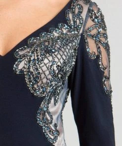 Feriani Couture - 26231 Embellished V-neck Dress 9 Feriani Couture - 26231 Embellished V-neck Dress