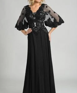 Feriani Couture - 26232 Embroidered V-neck Sheer Dress 9 Feriani Couture - 26232 Embroidered V-neck Sheer Dress