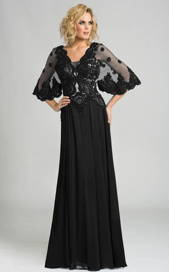 Feriani Couture - 26232 Embroidered V-neck Sheer Dress 6 Feriani Couture - 26232 Embroidered V-neck Sheer Dress