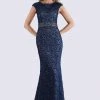 Feriani Couture - 26264 Cap Sleeve Beaded Sheath Gown 2 Feriani Couture - 26264 Cap Sleeve Beaded Sheath Gown
