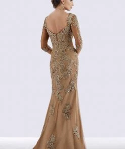 Feriani Couture - 26271 Quarter Length Sleeve Lace Sheath Gown