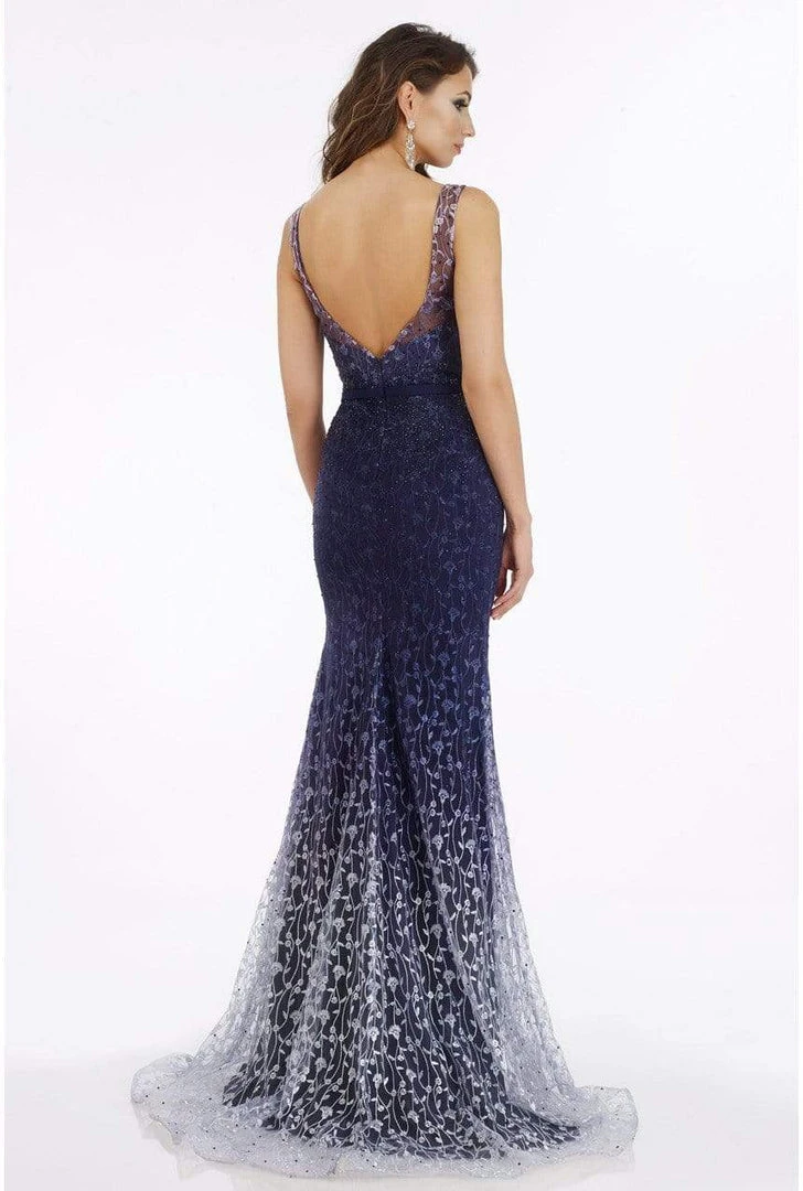 Feriani Couture - 26279 Embellished Deep V-neck Trumpet Dress 4 Feriani Couture - 26279 Embellished Deep V-neck Trumpet Dress