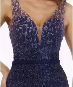 Feriani Couture - 26279 Embellished Deep V-neck Trumpet Dress 7 Feriani Couture - 26279 Embellished Deep V-neck Trumpet Dress