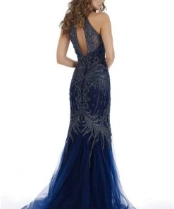 Feriani Couture - 26286 Beaded Scroll Motif Illusion Halter Gown