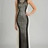 Feriani Couture Contrast Lace Overlaid Beaded Long Gown 26239 - 1 Pc Black/White In Size 12 Available 1 Feriani Couture Contrast Lace Overlaid Beaded Long Gown 26239 - 1 Pc Black/White In Size 12 Available
