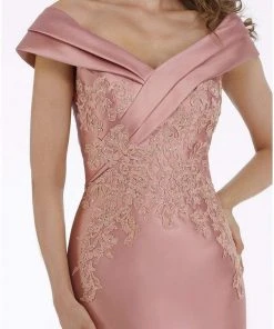 Gia Franco - 12005 Tiered Off-Shoulder Lace Appliqued Dress