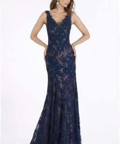 Gia Franco - 12007 Adorned Floral Lace Trumpet Gown