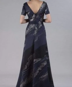 Gia Franco - 12050 Short Sleeve Printed A-line Dress