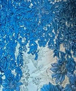 Gia Franco - 12111 V Neck Lace Tea Length Dress