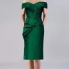 Gia Franco - 12112 Fold-Accented Peplum Sheath Dress