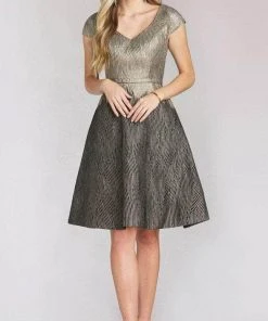 Gia Franco 12151 - Patterned A-Line Cocktail Dress