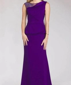 Gia Franco 12164 - Peplum Illusion Bateau Evening Gown