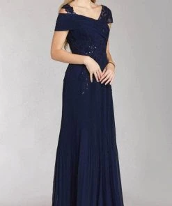 Gia Franco 12209 - Refined Cap Sleeved Evening Dress