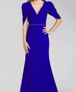 Gia Franco 12215 - Draped V-Neck Evening Dress
