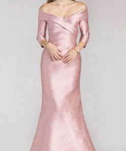 Gia Franco 12222 - Sleek Off Shoulder Evening Dress