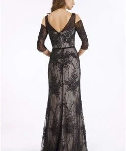 Gia Franco - 12904 Applique Plunging V-neck Trumpet Dress 6 Gia Franco - 12904 Applique Plunging V-neck Trumpet Dress