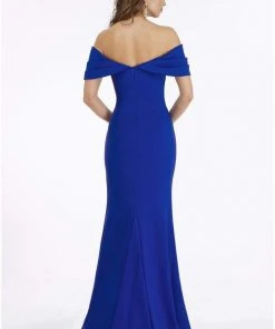 Gia Franco - 12915 Pleated Off-Shoulder Gown With Slit
