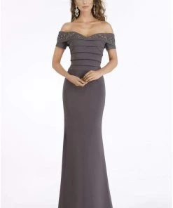 Gia Franco - 12916 Off-Shoulder Pleated Evening Gown