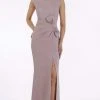Gia Franco - 12921 Embellished Bateau Trumpet Dress With Slit