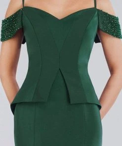 Gia Franco - 12954 Jeweled Arm Drape Off Shoulder Trumpet Gown 9 Gia Franco - 12954 Jeweled Arm Drape Off Shoulder Trumpet Gown