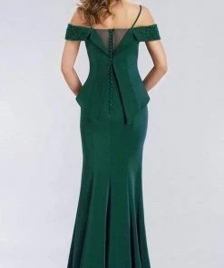 Gia Franco - 12954 Jeweled Arm Drape Off Shoulder Trumpet Gown 8 Gia Franco - 12954 Jeweled Arm Drape Off Shoulder Trumpet Gown