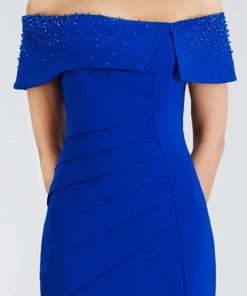 Gia Franco - 12956 Off-Shoulder Sheath Dress With Slit