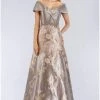 Gia Franco - 12959 Floral Metallic Off-Shoulder Gown 2 Gia Franco - 12959 Floral Metallic Off-Shoulder Gown
