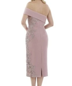 Gia Franco - 12975 Tea Length Floral Lace Sheath Dress