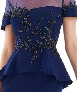 Gia Franco - 12987 Embellished Illusion Peplum Dress