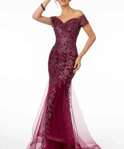 GLS By Gloria - GL1823 Glitter Mesh Cutout Back Mermaid Gown