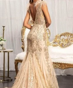 GLS By Gloria GL1983 - Feathered Glitter Mermaid Evening Dress