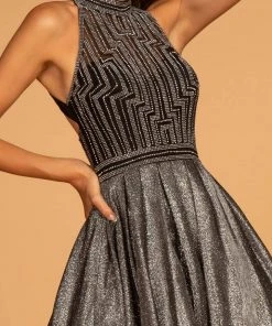 GLS By Gloria - GL2631 Glitter High Neck Evening Gown 12 GLS By Gloria - GL2631 Glitter High Neck Evening Gown