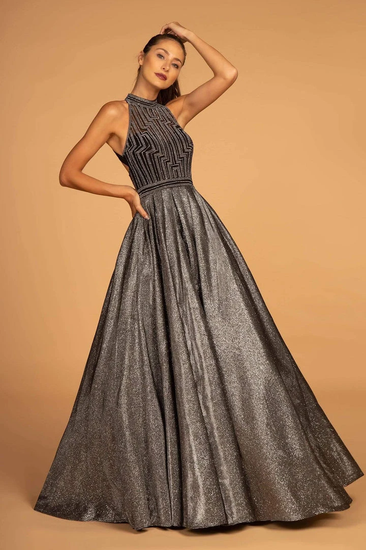 GLS By Gloria - GL2631 Glitter High Neck Evening Gown 3 GLS By Gloria - GL2631 Glitter High Neck Evening Gown